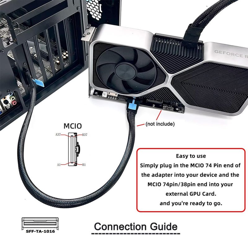 CY Card External MCIO 8i Mini Cool Edge IO SFF-TA-1016 to PCIE5.0 PCI-Express 8X VROC Adapter for Mainboard SSD Graphics Card - Image 5